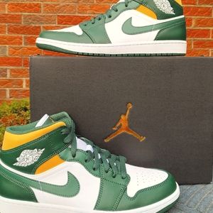 Jordan 1 mid green and yellow